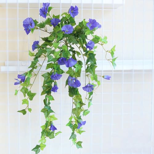 Artificial UV Resistant Outdoor Morning Glories for Hanging Decor I712