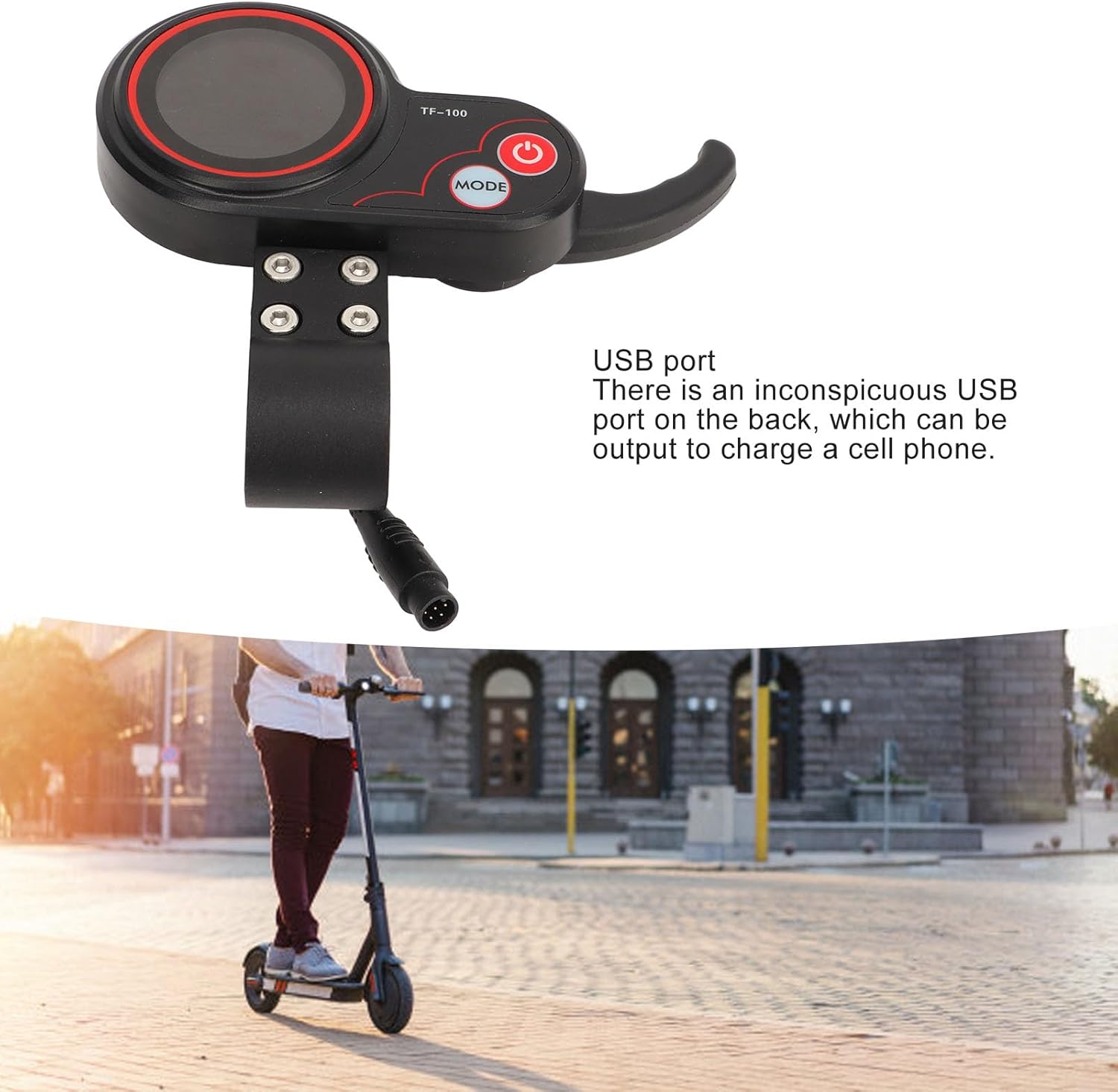 Electric Scooter Thumb Throttle with LCD Display, 6 Pin Waterproof Connector L309