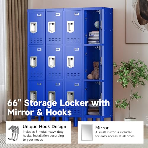 Metal Storage Cabinet, 5 Doors, Blue W429