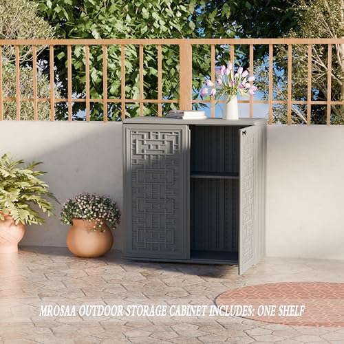 Outdoor Storage Cabinet Waterproof with Shelf for Patio and Garden U239