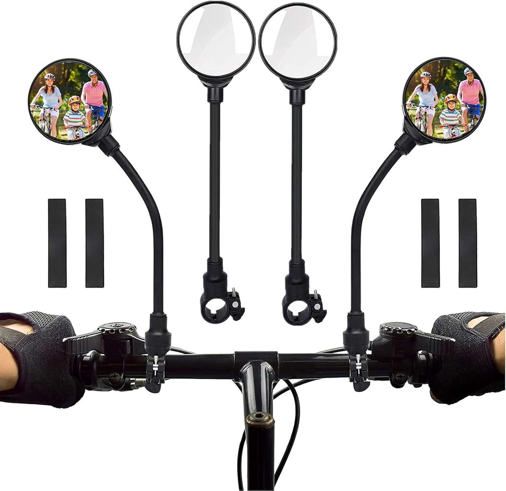Bike Mirror 2 Pack Handlebar Rear View Mirror 360°Rotatable Shockproof Adjustable Handlebar Bicycle Convex Mirrors for Mountain Road Bike Electric Bicycle Accessories