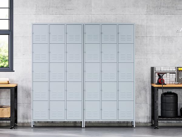 3-Door Blue Steel Storage Locker for Office, School, Gym C68898