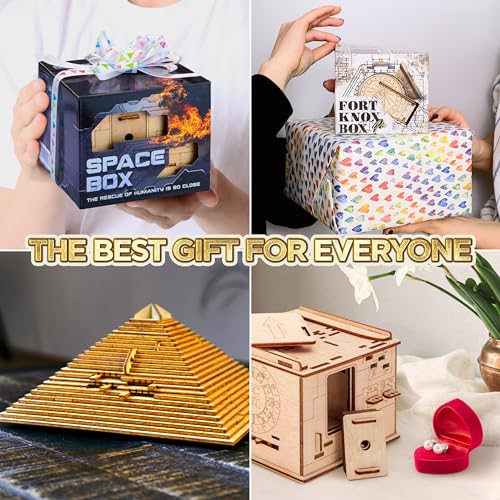 Wooden Puzzle Box with Hidden Compartment for Adults and Kids G660