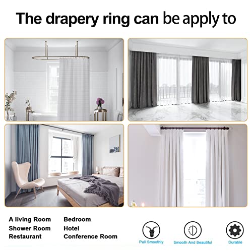 Curtain Rings with Eyelets for Curtain Rods, Set of 30 P365586