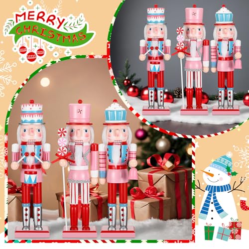 Pink Wooden Nutcracker Soldier Valentine's Day Decor I55057