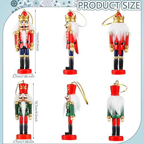 Christmas Nutcracker Ornament Wooden Soldier Hanging Decorations (12 Pcs) U493935