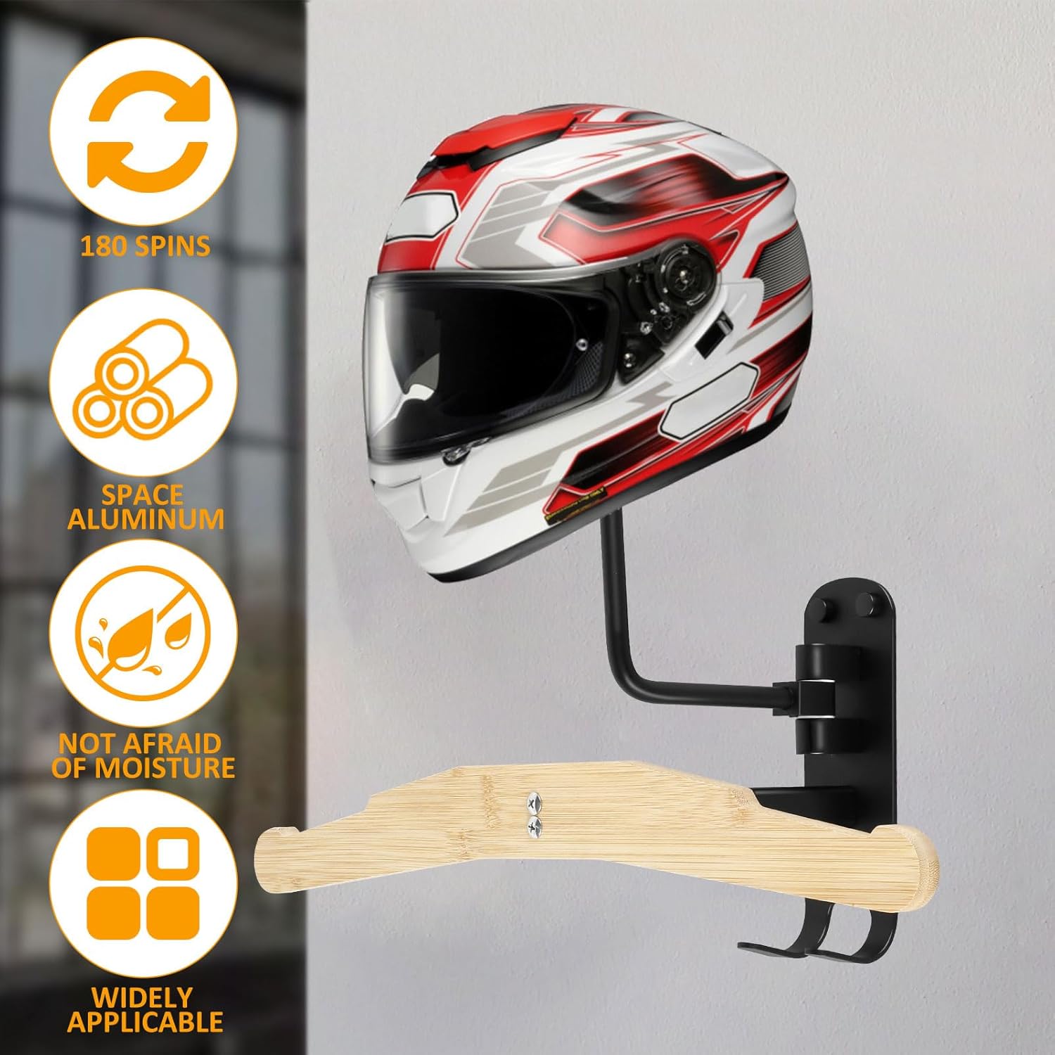 Motorcycle Helmet Wall Mount, Heavy Duty Steel Hanger C793145