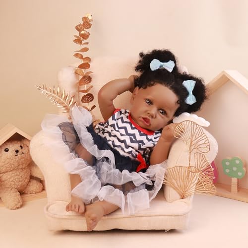22.8 Inch Realistic African American Baby Doll with Soft Body K201
