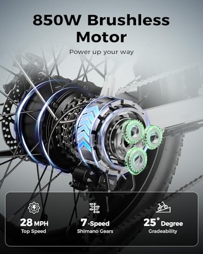 Folding Electric Bike for Adults, 850W Motor, 55 Miles Range, 20" Fat Tire U2240