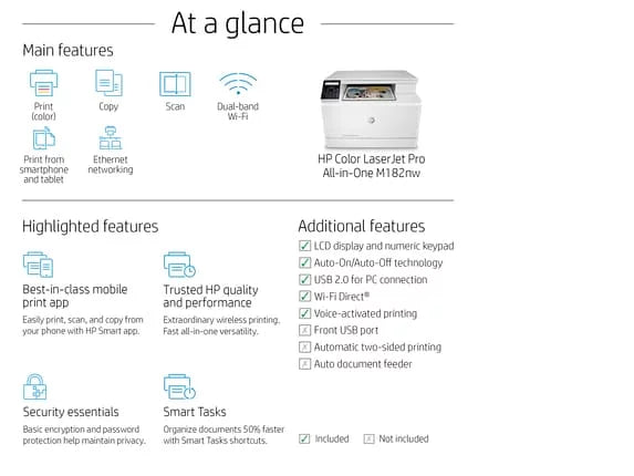 Color Laser Printer with Mobile Print, Copy, Scan Q37110