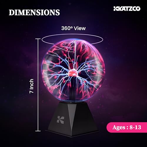 7 Inch Plasma Ball Lamp - Touch and Sound Sensitive Electric Globe with Lightning Effects R48981