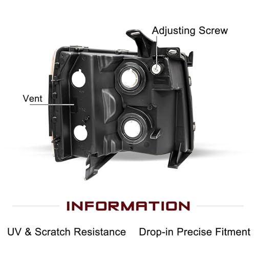 Headlight Assembly Compatible with 2007-2013 Chevy Silverado 1500, 2500, 3500 HD Halogen Pair Z622