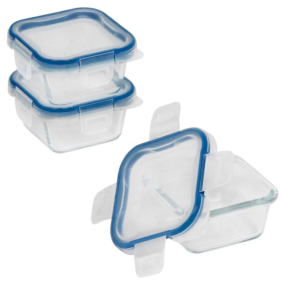 1-Cup Glass Square Storage Container (3-Pack) P106116