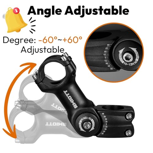 Adjustable Bike Stem 25.4/31.8mm 0-60 Degree 90-130mm Length D265