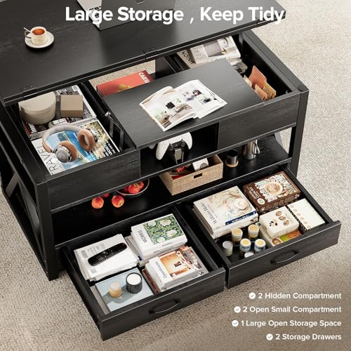 Lift Top Coffee Table with Storage Drawers L3789