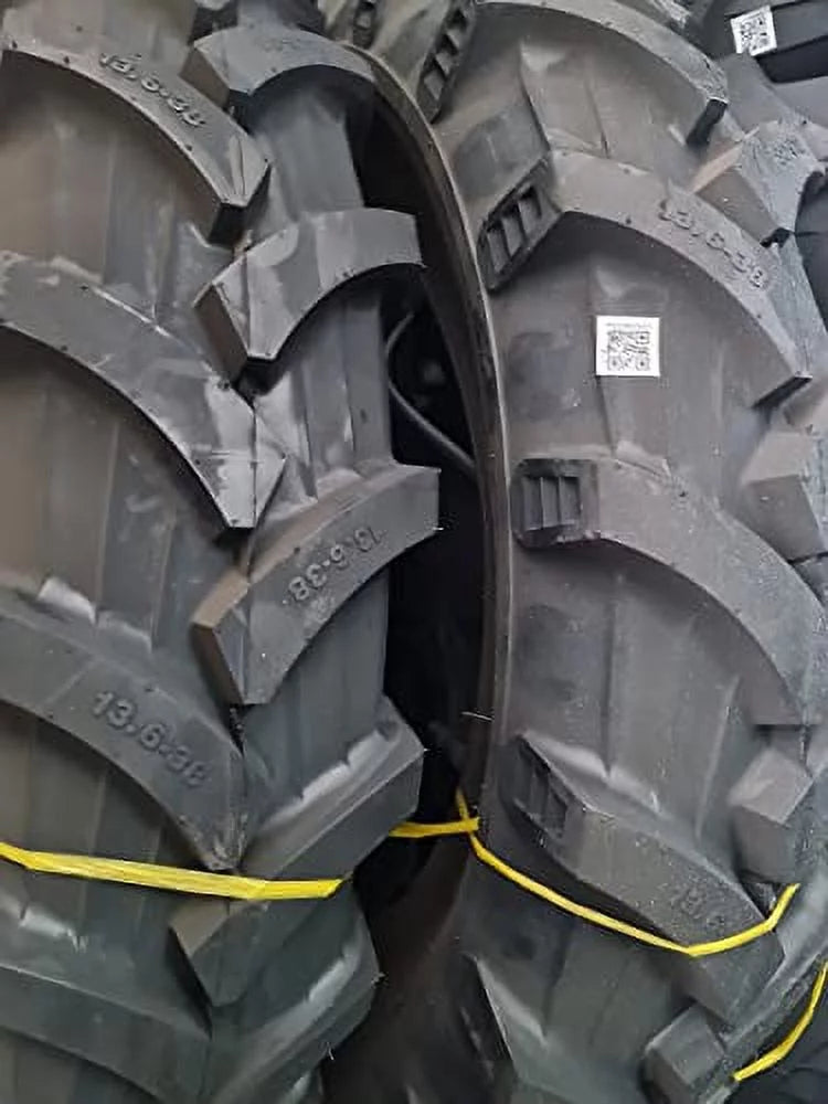 (2 TIRES - 2 TUBES) 13.6-38 13.6X38 ROAD CREW R1 TRACTOR TIRES 12 PLY