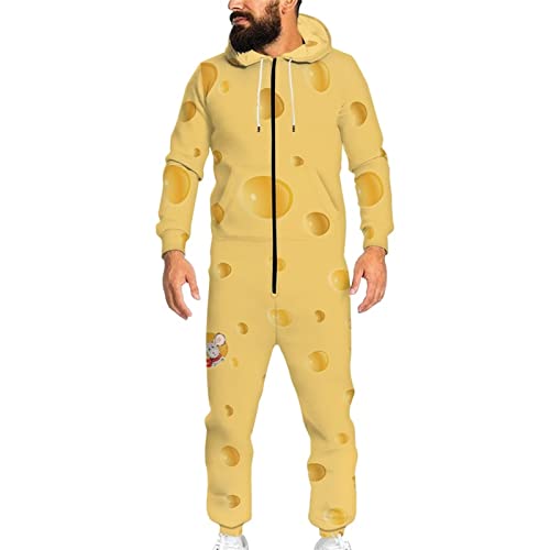 Adult Onesie Hooded One-Piece Pajama Zipper Jumpsuit for Men and Women I930