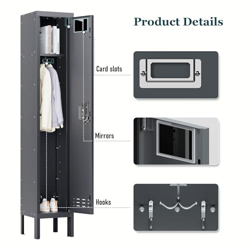 5-Door Steel Storage Locker with Hooks and Card Slots M92401