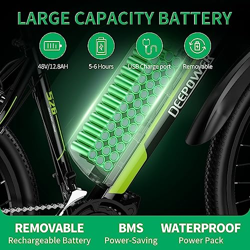 Electric Bike 500W Motor 26" for Adults 48V 12.8Ah Battery 21-Speed P665405
