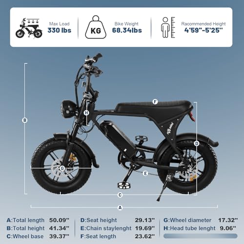 Electric Bike for Adults, 500W Motor, Removable Battery, Fat Tire, 7-Speed B59635