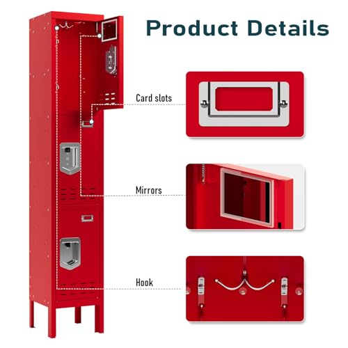 Metal Cabinet with Lockable Door for Office, Gym, School, Home A290