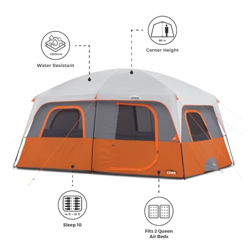 Family Camping Tent for 10-12 Person, Multi Room Cabin Tent for Car Camping I912138
