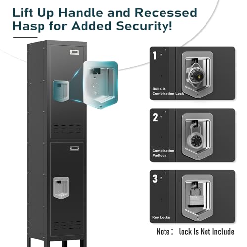 5-Door Steel Storage Locker with Hooks and Card Slots M92401