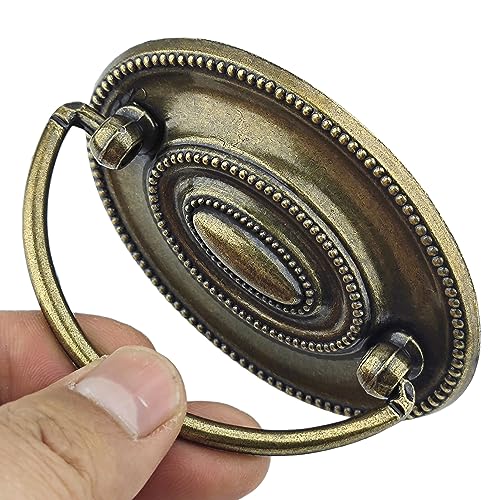 Antique Brass Bail Drawer Pull Oval Drop Swing Handles Cabinet Knob Hardware D936