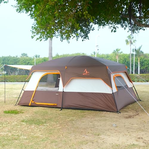 Extra Large Family Cabin Tent for Camping, 2 Rooms, 3 Doors, Waterproof E6603