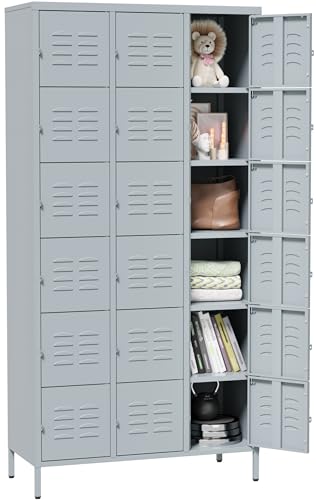 Vintage Metal Locker with Hooks, Lockable Single Door Storage M901