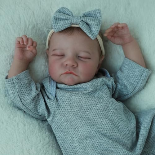 18 Inch Realistic Reborn Baby Doll, Lifelike Hispanic Newborn with Full Body Vinyl O75777