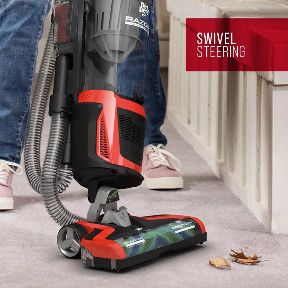 Bagless Corded Upright Vacuum Cleaner with Swivel Steering C123861