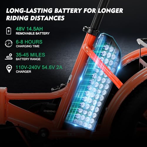 Electric Tricycle for Adults, 500W Folding 3-Wheel Bike with Basket X86957