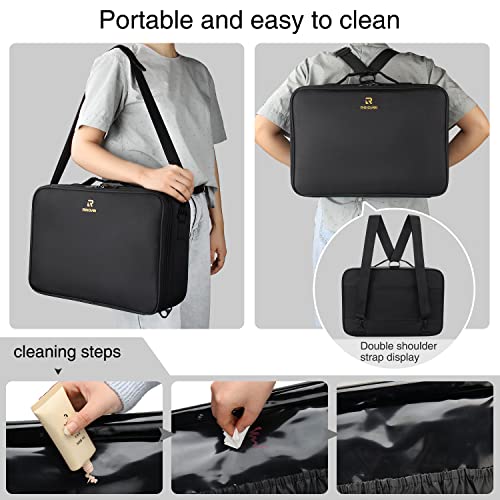 Large Capacity 3 Layer Makeup Case Cosmetic Organizer with Brush Bag R31262