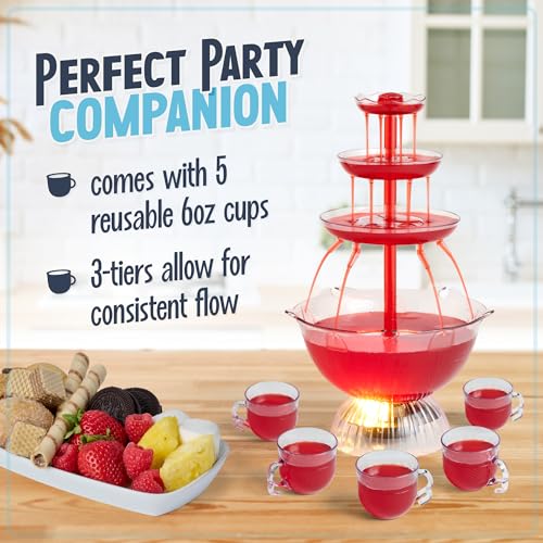 3-Tier Lighted Party Fountain with LED Base, 1.5 Gallons, 8 Cups B50564