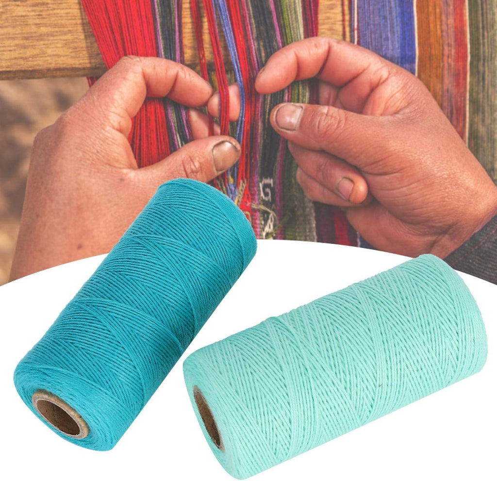 2 Rolls Cotton Loom Warp Yarn for Knitting Tatting Carpet Tapestry Crafts L42431