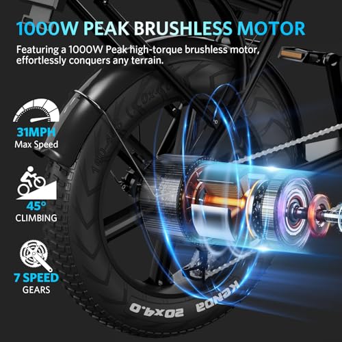 Electric Bike for Adults, 500W Motor, Removable Battery, Fat Tire, 7-Speed B59635