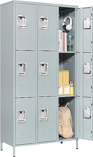 3-Door Blue Steel Storage Locker for Office, School, Gym C68898