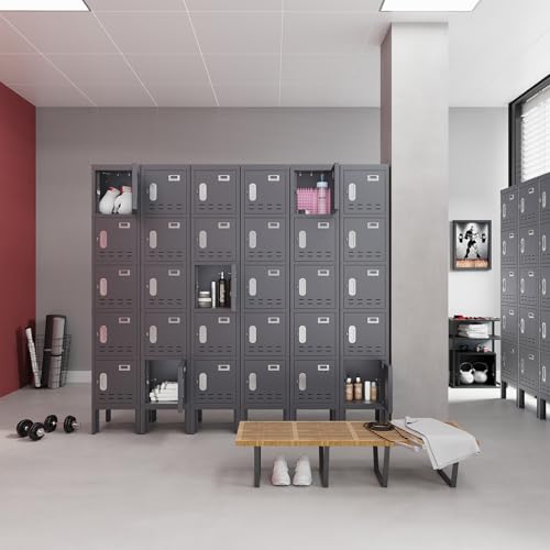 5-Door Steel Storage Locker with Hooks and Card Slots M92401