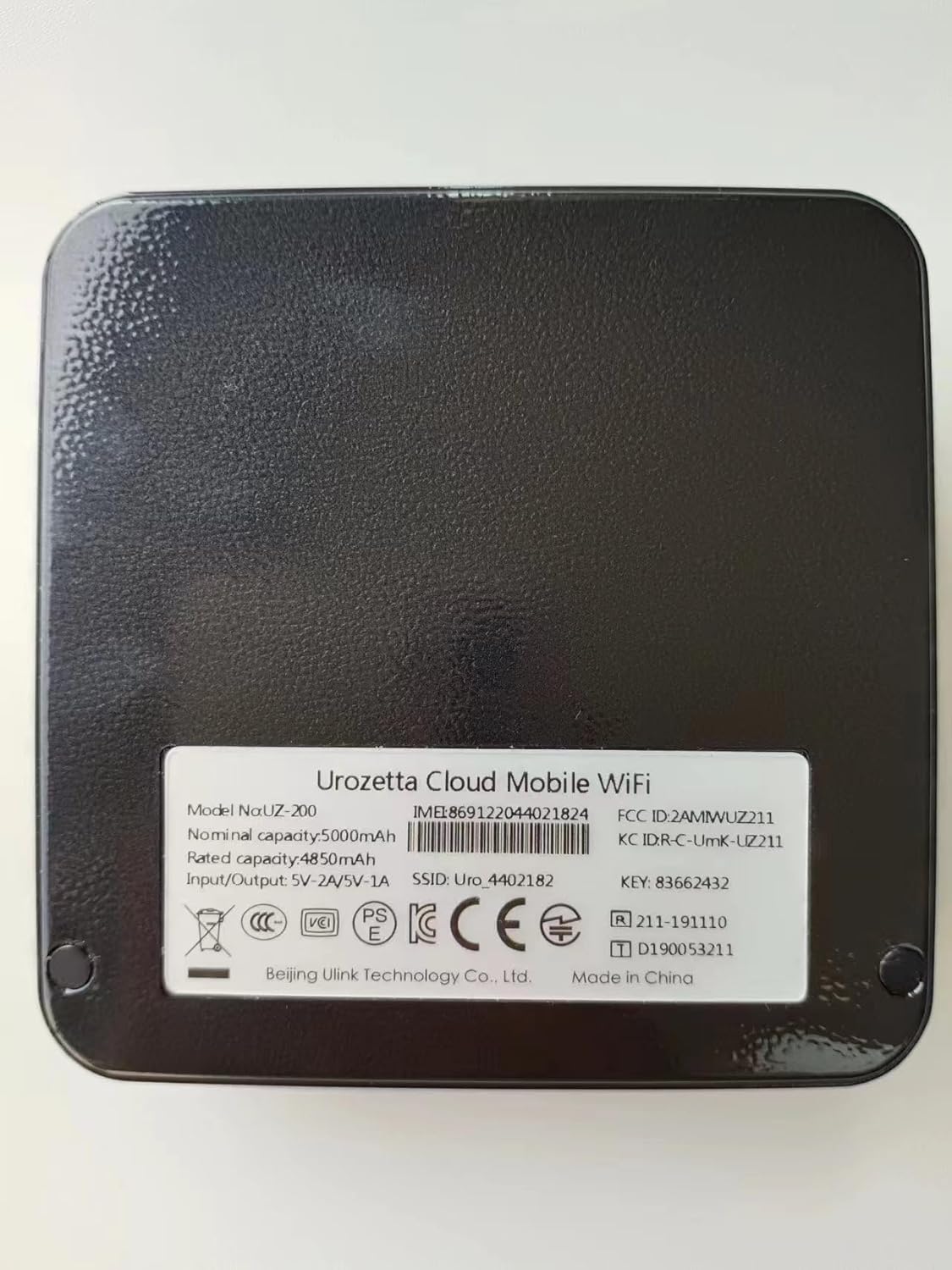 Mobile Hotspot Router Wireless Portable Wi-Fi for Travel, High Speed with 25GB Data, No SIM-Card, 5000mAh U21402