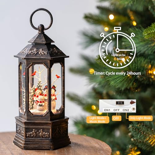 Nutcracker Snow Globe Lantern with Music and Timer Z50315