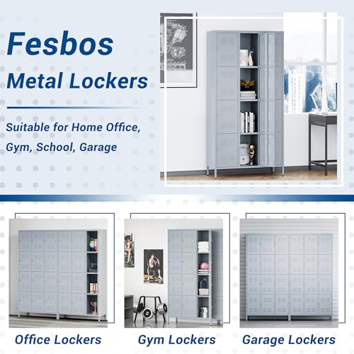 3-Door Blue Steel Storage Locker for Office, School, Gym C68898