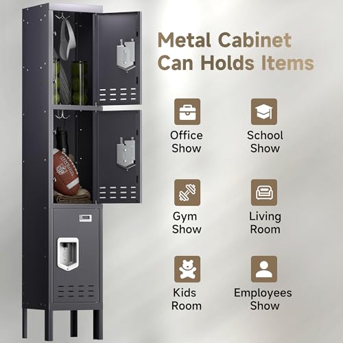 Metal Storage Cabinet, 5 Doors, Blue W429