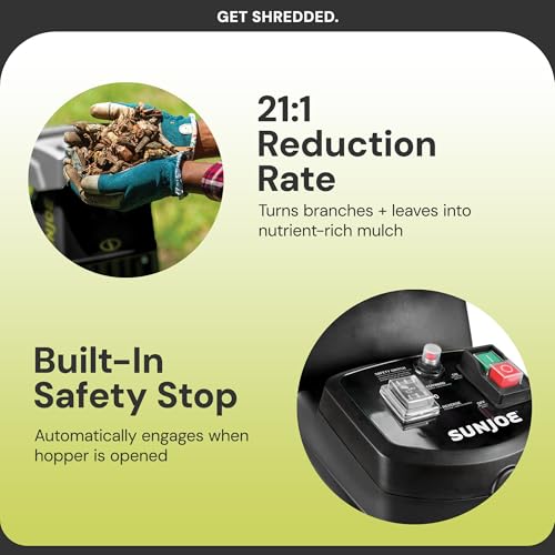 Wood Chipper Shredder, 15-Amp Corded Electric Yard Waste Machine with Collection Bag G953