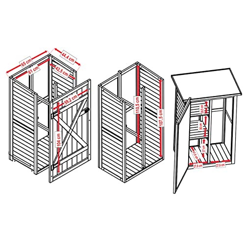 Outdoor Storage Shed with Floor and Adjustable Shelves D415352