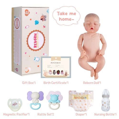 Silicone Reborn Baby Doll 17 Inch Realistic Newborn Vinyl Girl with Gift Box I275733