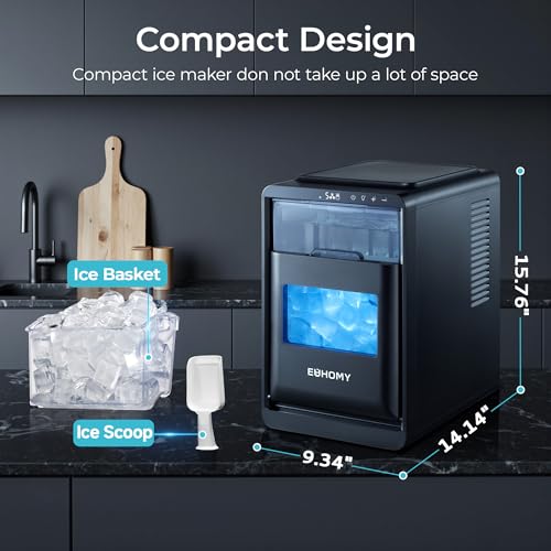 Crescent Ice Maker Countertop, 35Lbs/24H, Auto Deep Cleaning, Portable D224