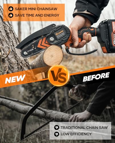 Mini Chainsaw Cordless, Handheld Pruning Saw for Tree Branches C763319