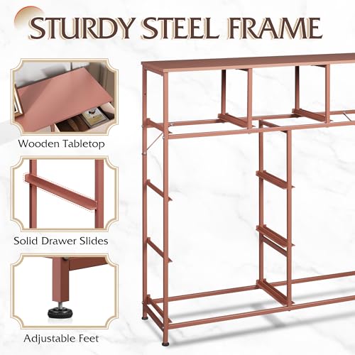 9-Drawer Fabric Storage Tower for Bedroom, Closet, Tall Chest Organizer with Steel Frame R839993
