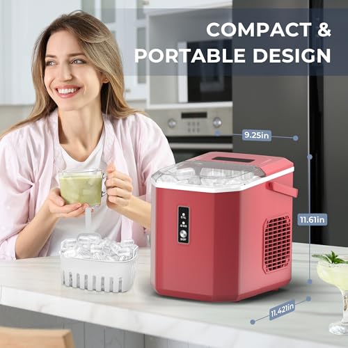Crescent Ice Maker Countertop, 35Lbs/24H, Auto Deep Cleaning, Portable D224